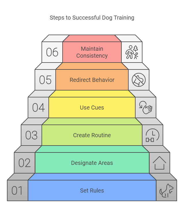 Steps for Succesful Dog Training Diagram